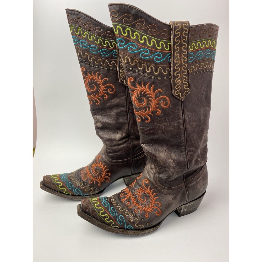 Old Gringo Zarape  Women’s Embroidered Western Cowgirl Boots Chocolate Brown 8 B